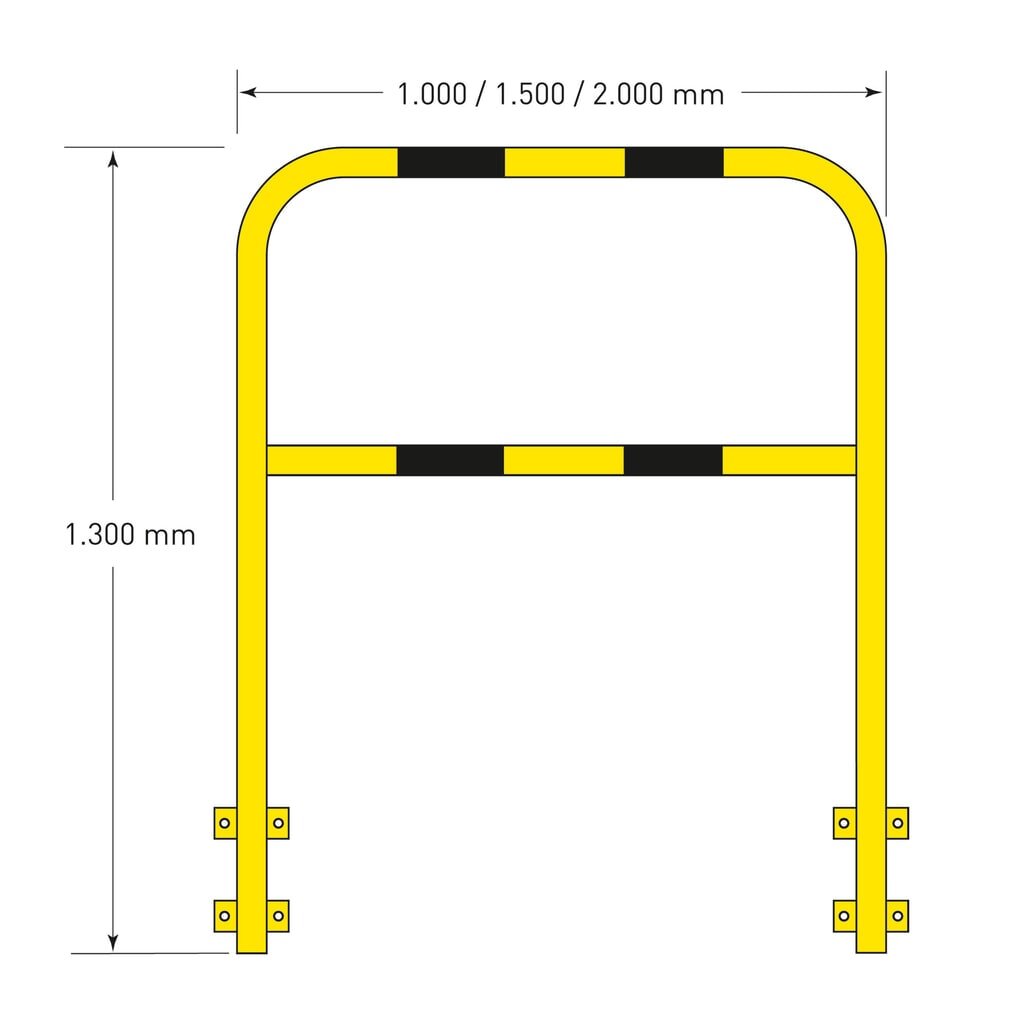 Beschermbeugel, binnen, zijdelingse bevestiging, hxb 1.300 x 2.000 mm Productafbeelding nr. 5: Beschermbeugel, binnen, zijdelingse bevestiging, hxb 1.300 x 2.000 mm