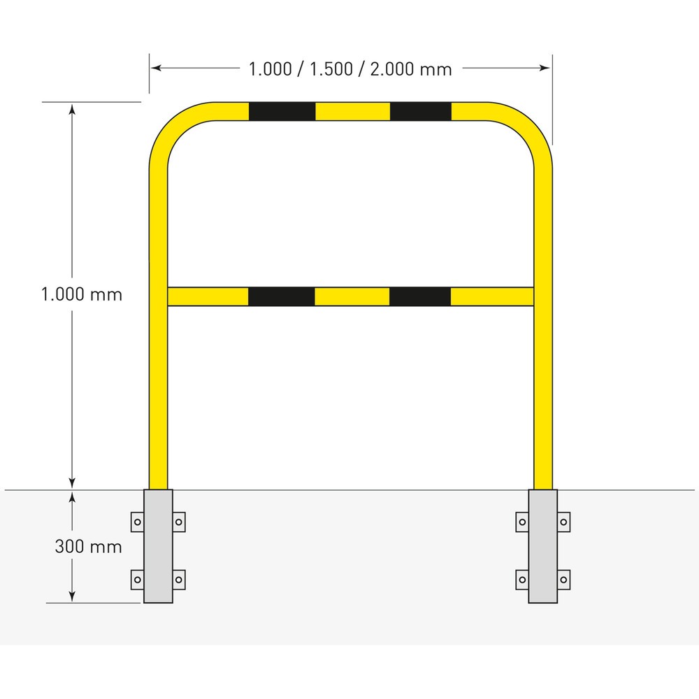 Productafbeelding nr. 5: Beschermbeugel, binnen, zijdelingse bevestiging, uitneembaar, hxb 1.300 x 1.500 mm