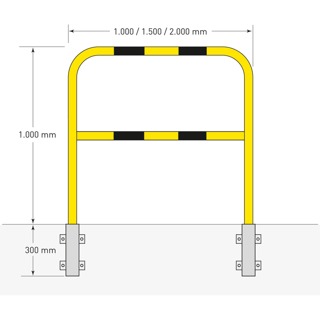 Productafbeelding nr. 5: Beschermbeugel, binnen, zijdelingse bevestiging, uitneembaar, hxb 1.300 x 1.000 mm