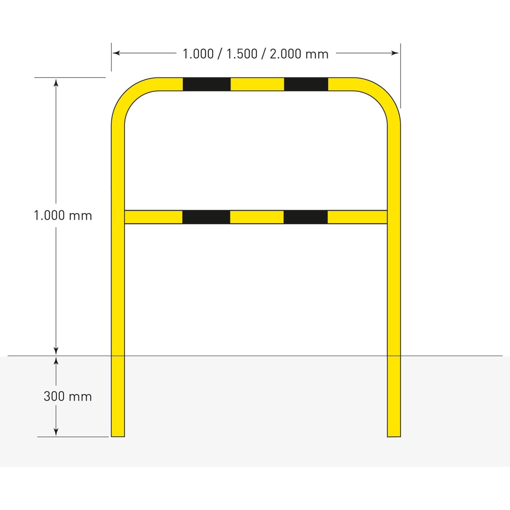 Beschermbeugel, binnen, zijdelingse bevestiging, uitneembaar, hxb 1.300 x 1.000 mm Productafbeelding nr. 6: Beschermbeugel, binnen, zijdelingse bevestiging, uitneembaar, hxb 1.300 x 1.000 mm
