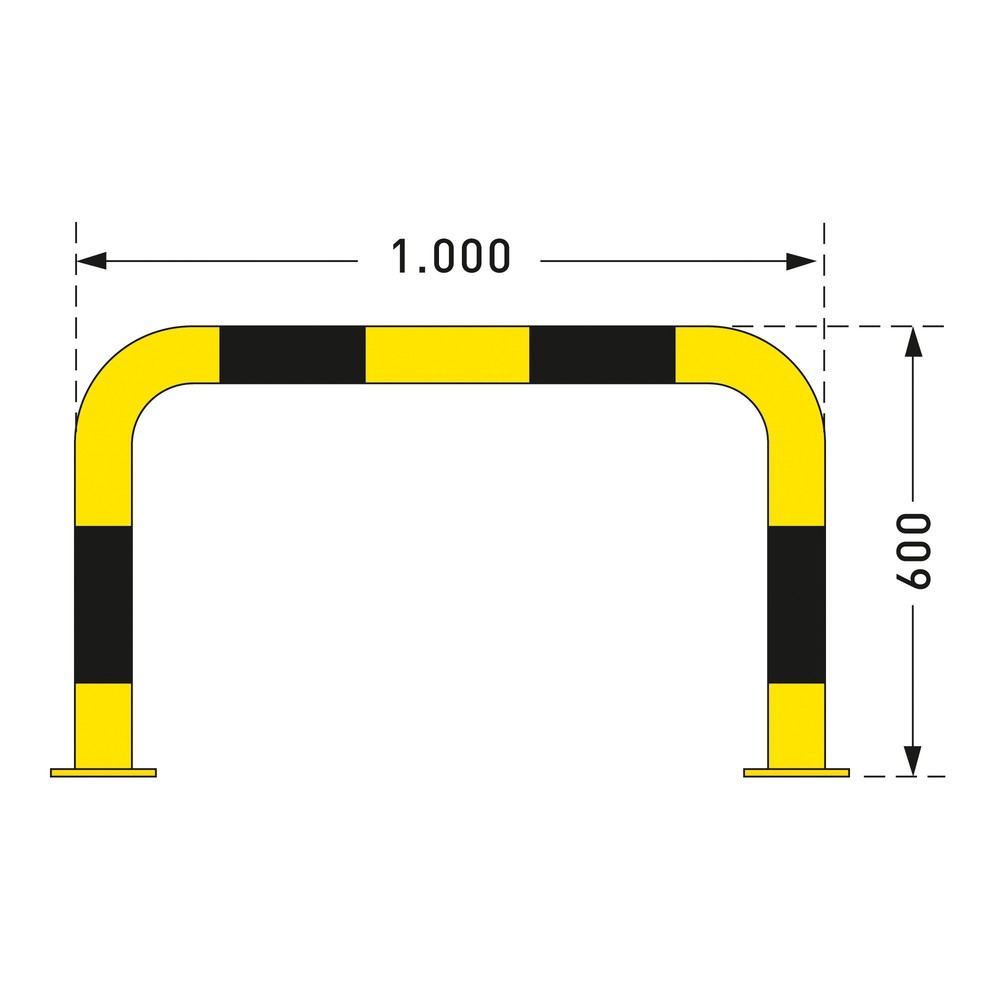 Productafbeelding nr. 3: Beschermbeugel voor gebruik binnen, Ø 76 mm, hxb 600 x 1.000 mm