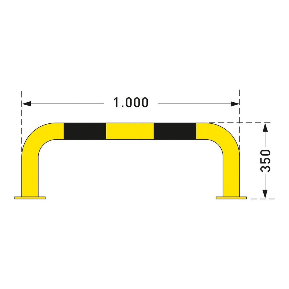 Productafbeelding nr. 2: Beschermbeugel voor gebruik binnen, Ø 76 mm, hxb 350 x 1.000 mm