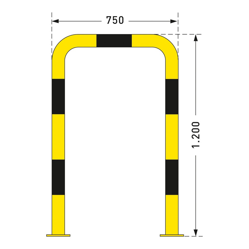 Productafbeelding nr. 3: Beschermbeugel voor gebruik binnen, Ø 76 mm, hxb 1.200 x 750 mm