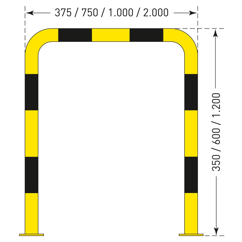 Productafbeelding nr. 3: Beschermbeugel voor gebruik binnen, Ø 76 mm, hxb 1.200 x 2.000 mm