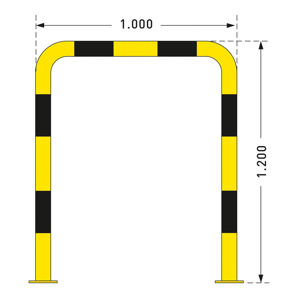 Productafbeelding nr. 3: Beschermbeugel voor gebruik binnen, Ø 76 mm, hxb 1.200 x 1.000 mm