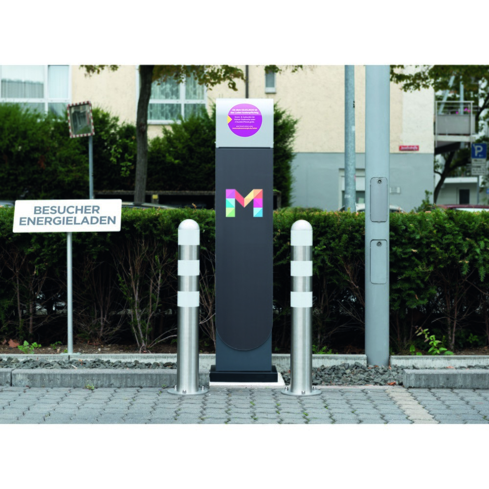 Productafbeelding nr. 4: Beschermpaal voor laadstations II, Ø 108 mm, hoogte 800 mm, voor het plaatsen in beton, staal, kunststofcoating, blauwe reflecterende ringen