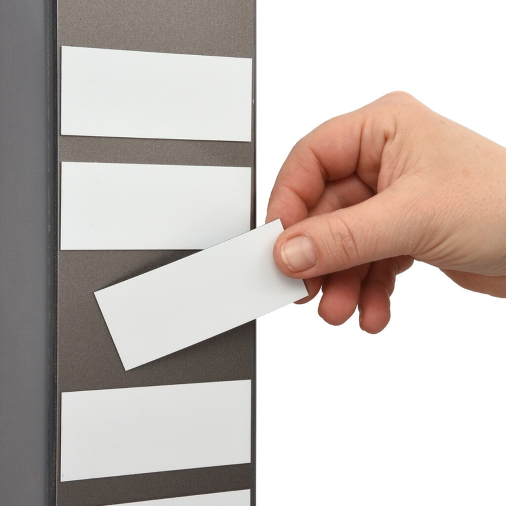 Beschrijfbare magneetplaatjes voor kaartensorteerbord, kort, 25 st./VE Product afbeelding: Beschrijfbare magneetplaatjes voor kaartensorteerbord, kort, 25 st./VE
