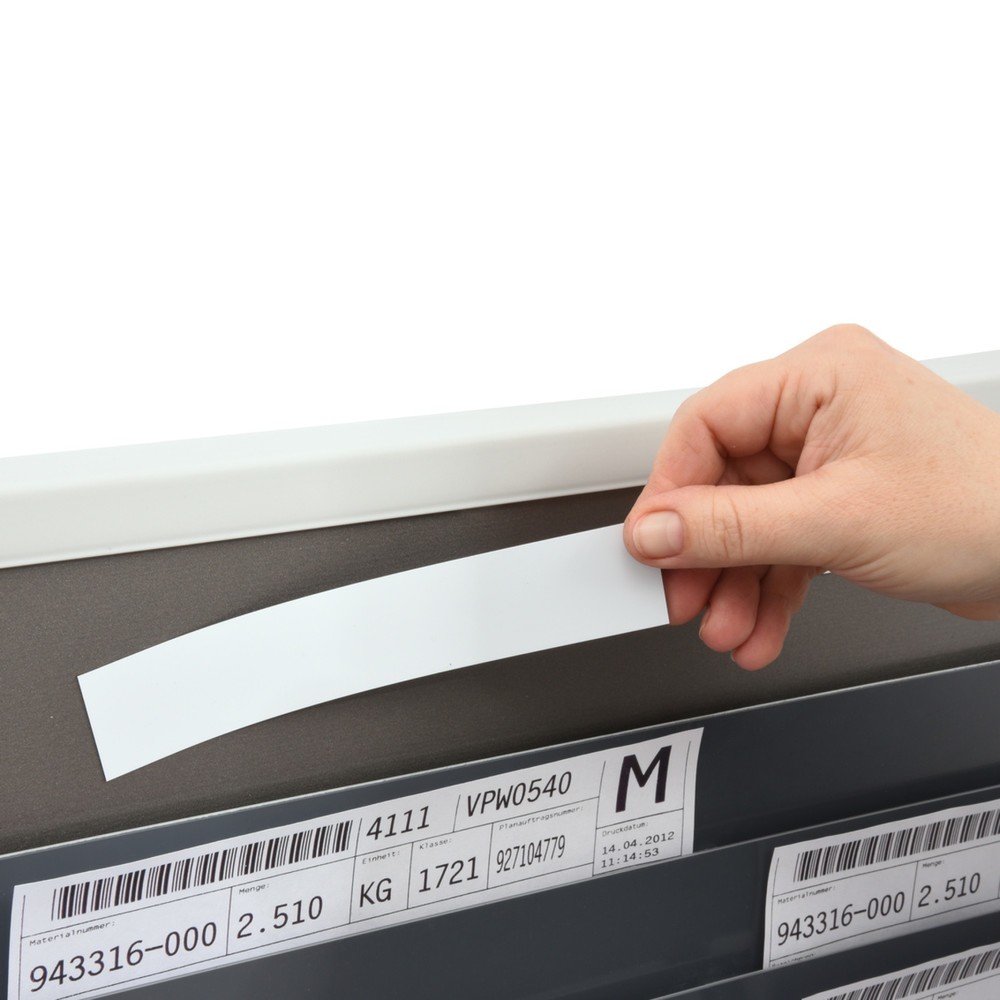 Product afbeelding: Beschrijfbare magneetplaatjes voor kaartensorteerbord, lang, 3 st./VE