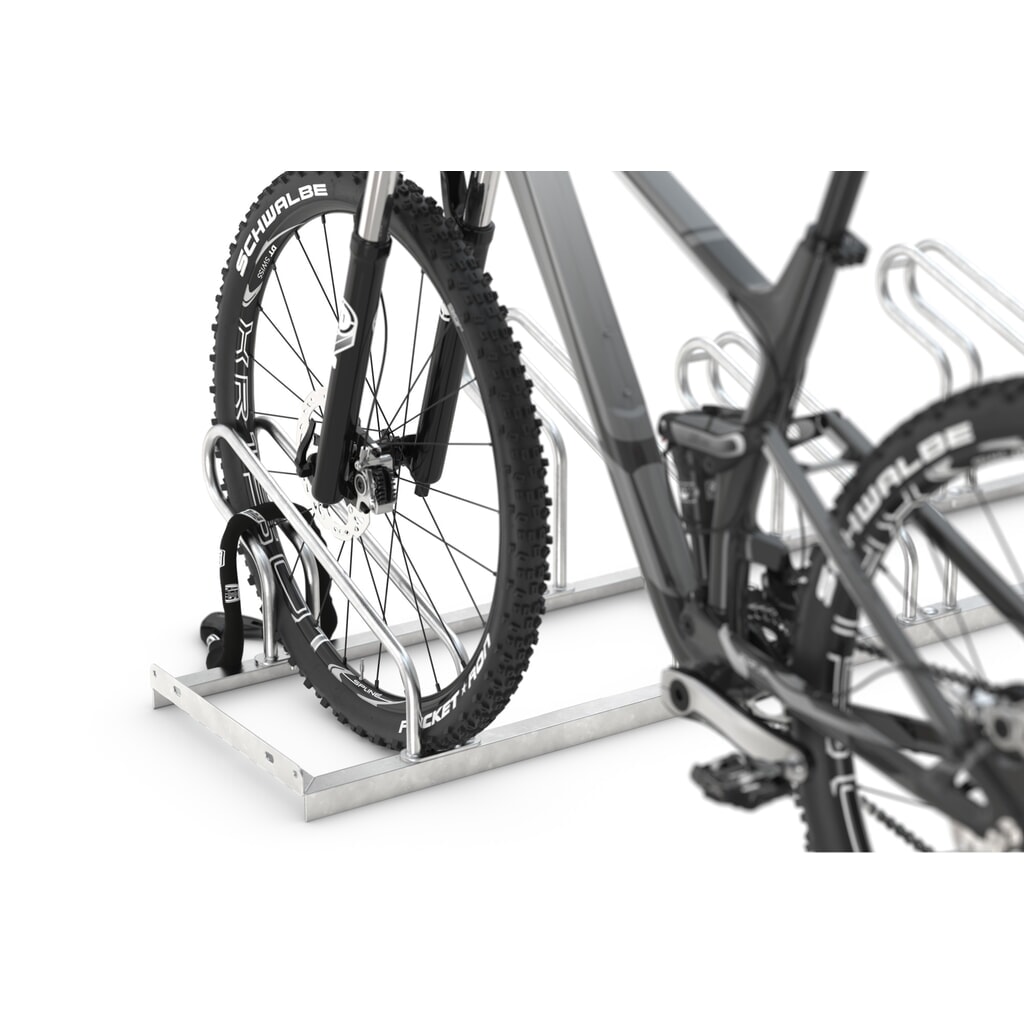 Beugelfietsrek, 1-zijdig, 6 plaatsen, verzinkt Productafbeelding nr. 3: Beugelfietsrek, 1-zijdig, 6 plaatsen, verzinkt