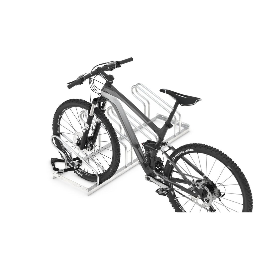 Beugelfietsrek, 2-zijdig, 6 plaatsen, verzinkt Productafbeelding nr. 3: Beugelfietsrek, 2-zijdig, 6 plaatsen, verzinkt