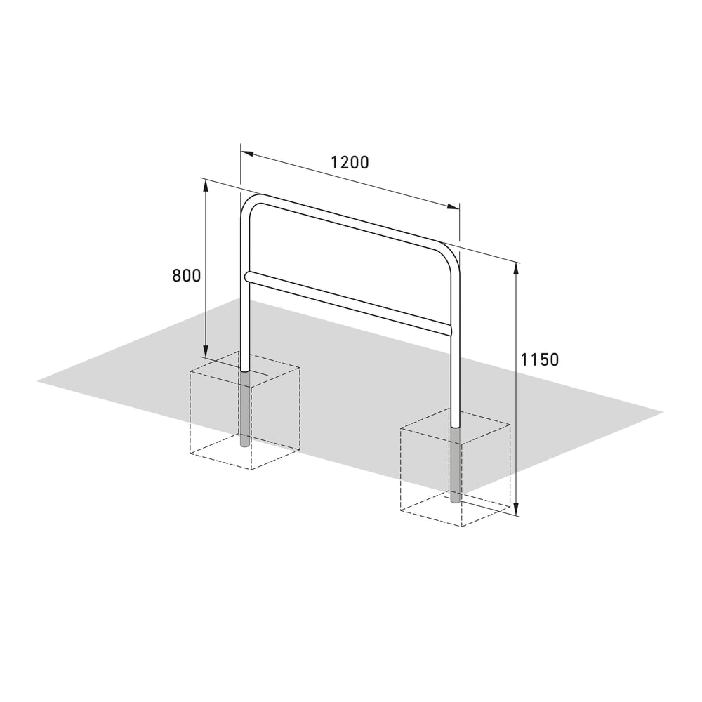 Productafbeelding nr. 4: Beugelrek met kniebuis, om in te betonneren, lengte 1.200 mm