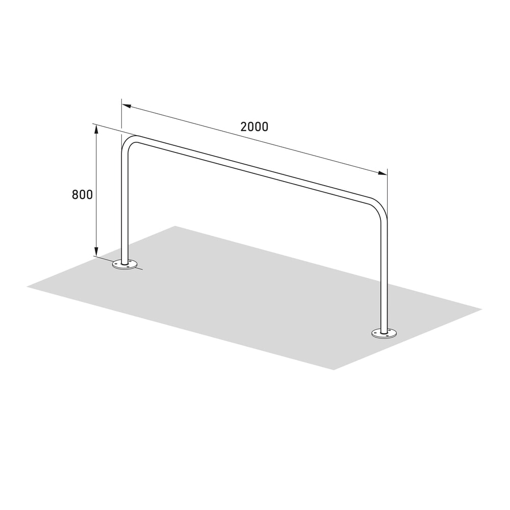 Productafbeelding nr. 8: Beugelrek. standaard, voor keilboutbevestiging, lengte 2.000 mm