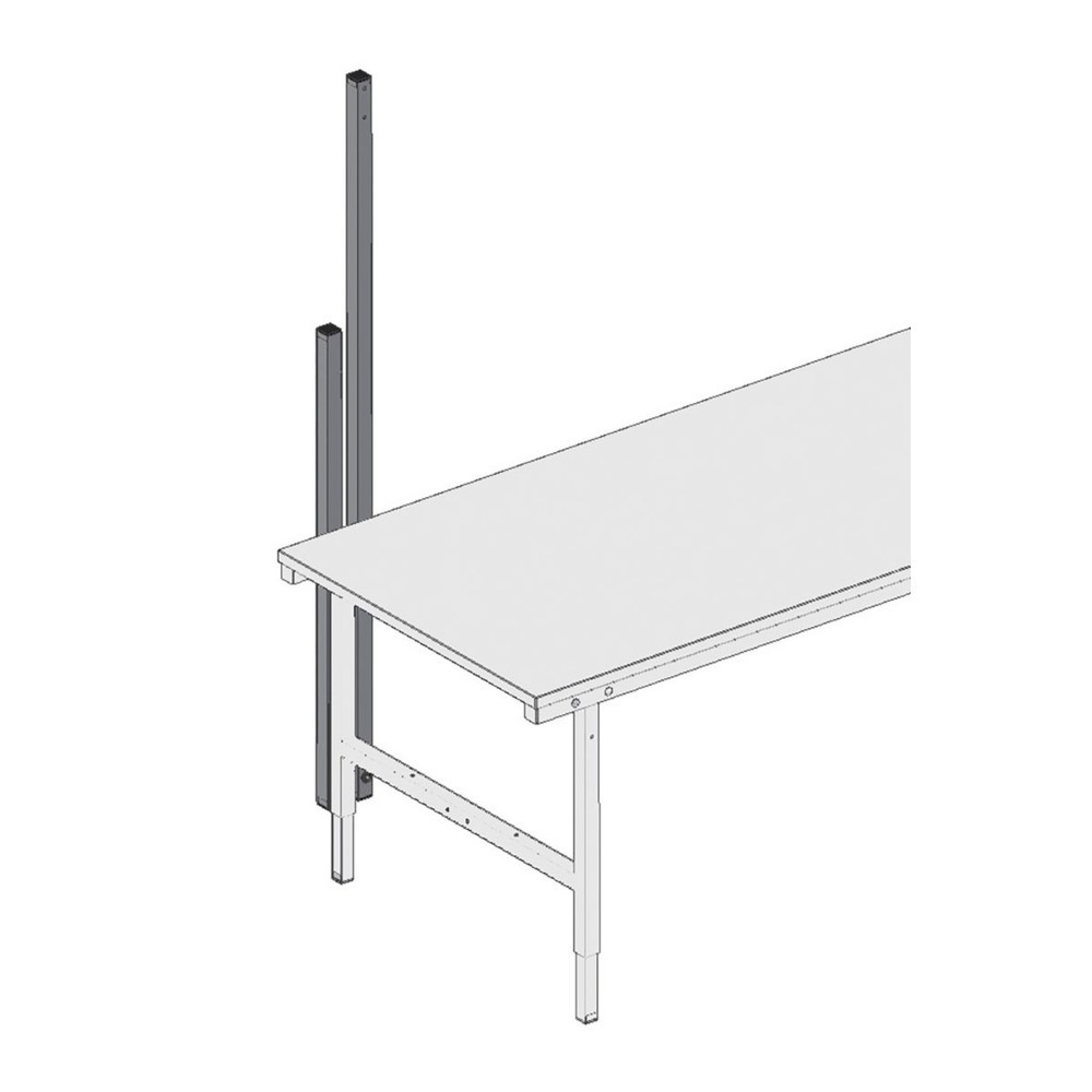Productafbeelding nr. 2: 2 korte bevestigingsstangen, hxbxd 1.170 x 40 x 40 mm, 485 mm boven het tafelblad