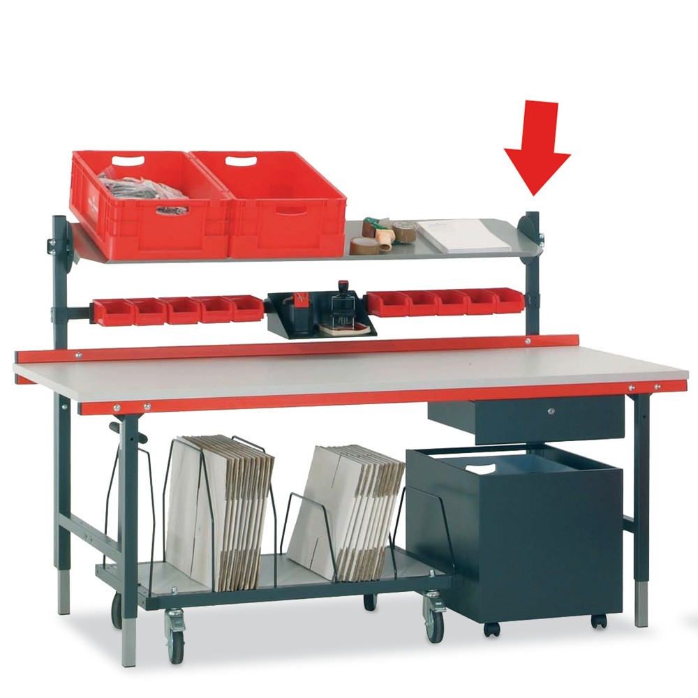 Productafbeelding nr. 4: 2 korte bevestigingsstangen, hxbxd 1.170 x 40 x 40 mm, 485 mm boven het tafelblad