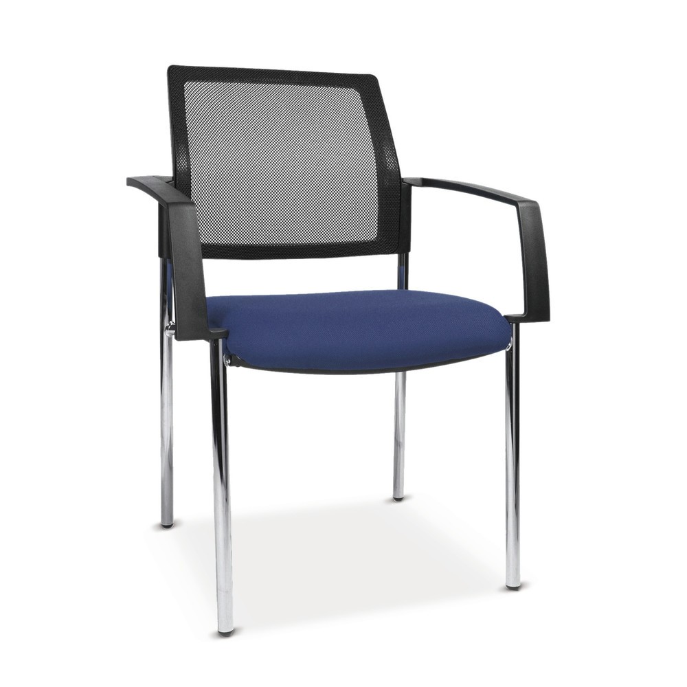 Product afbeelding: Bezoekersstoel Topstar® BtoB 10 met gestoffeerde rugleuning + onderstel met 4 poten, koningsblauw