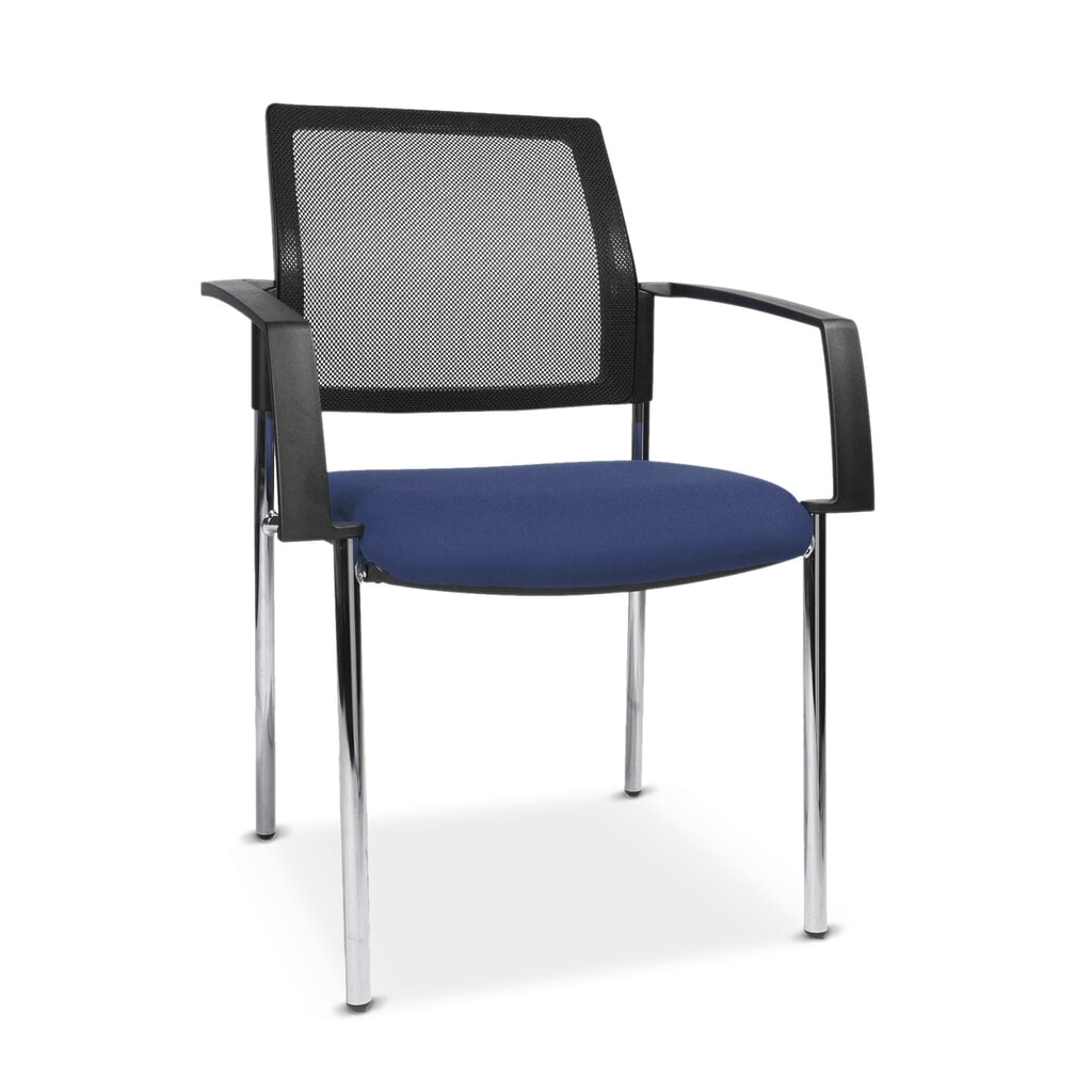 Product afbeelding: Bezoekersstoel Topstar® BtoB 10 met gestoffeerde rugleuning + onderstel met 4 poten, zwart