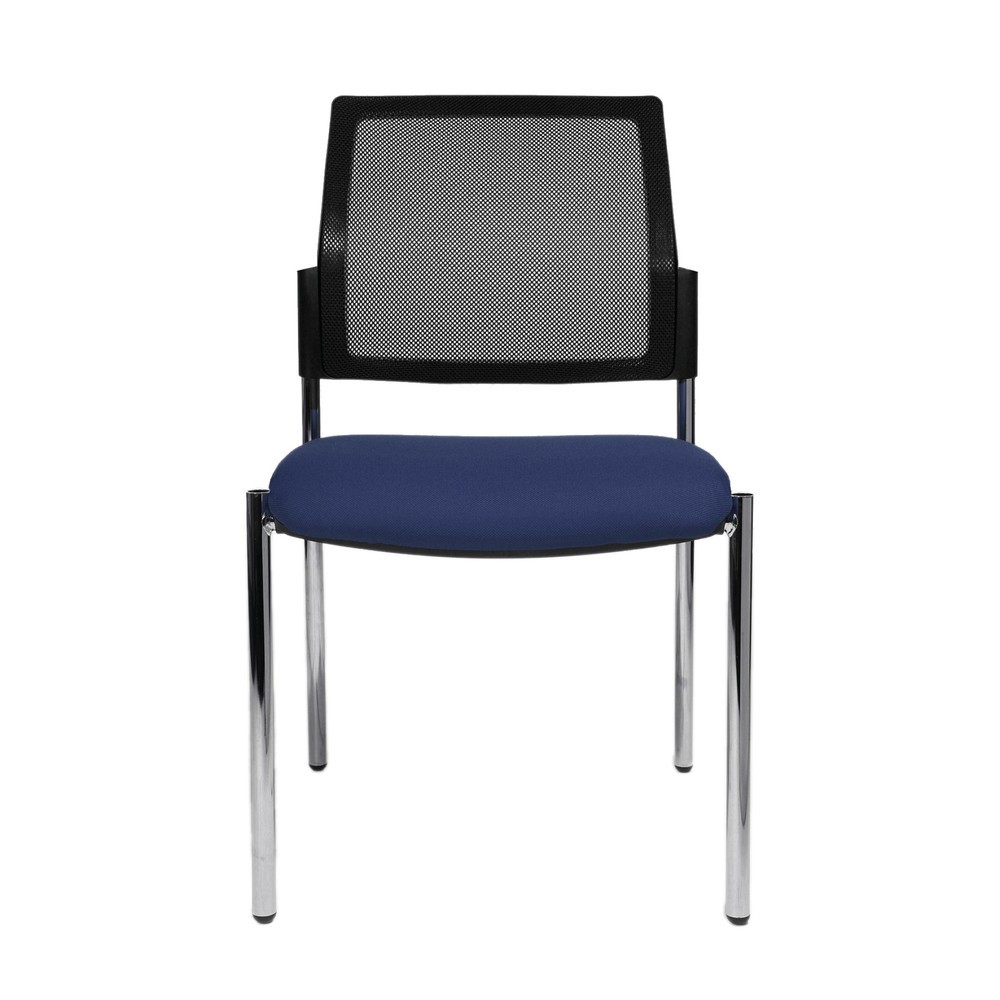 Product afbeelding: Bezoekersstoel Topstar® BtoB 10 met netrugleuning + onderstel met 4 poten, koningsblauw