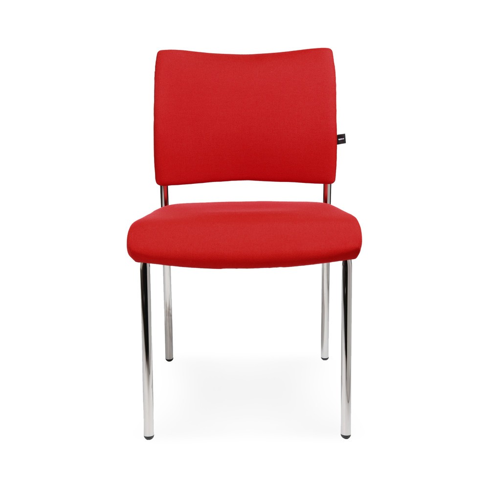 Product afbeelding: Bezoekersstoel Topstar® Classic met gestoffeerde rugleuning + 4 poten frame, rood