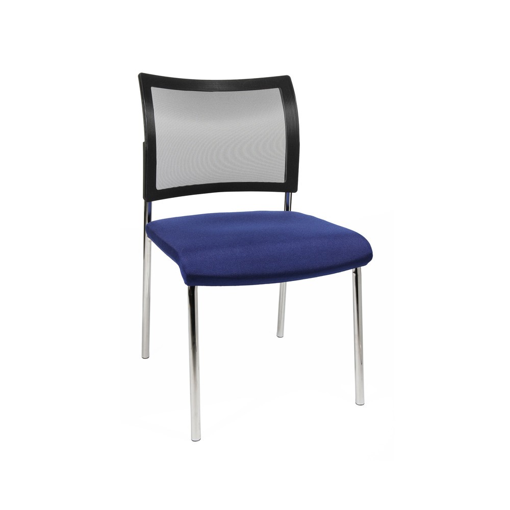 Productafbeelding nr. 1: Bezoekersstoel Topstar® Classic met netrugleuning + 4 poten frame, blauw