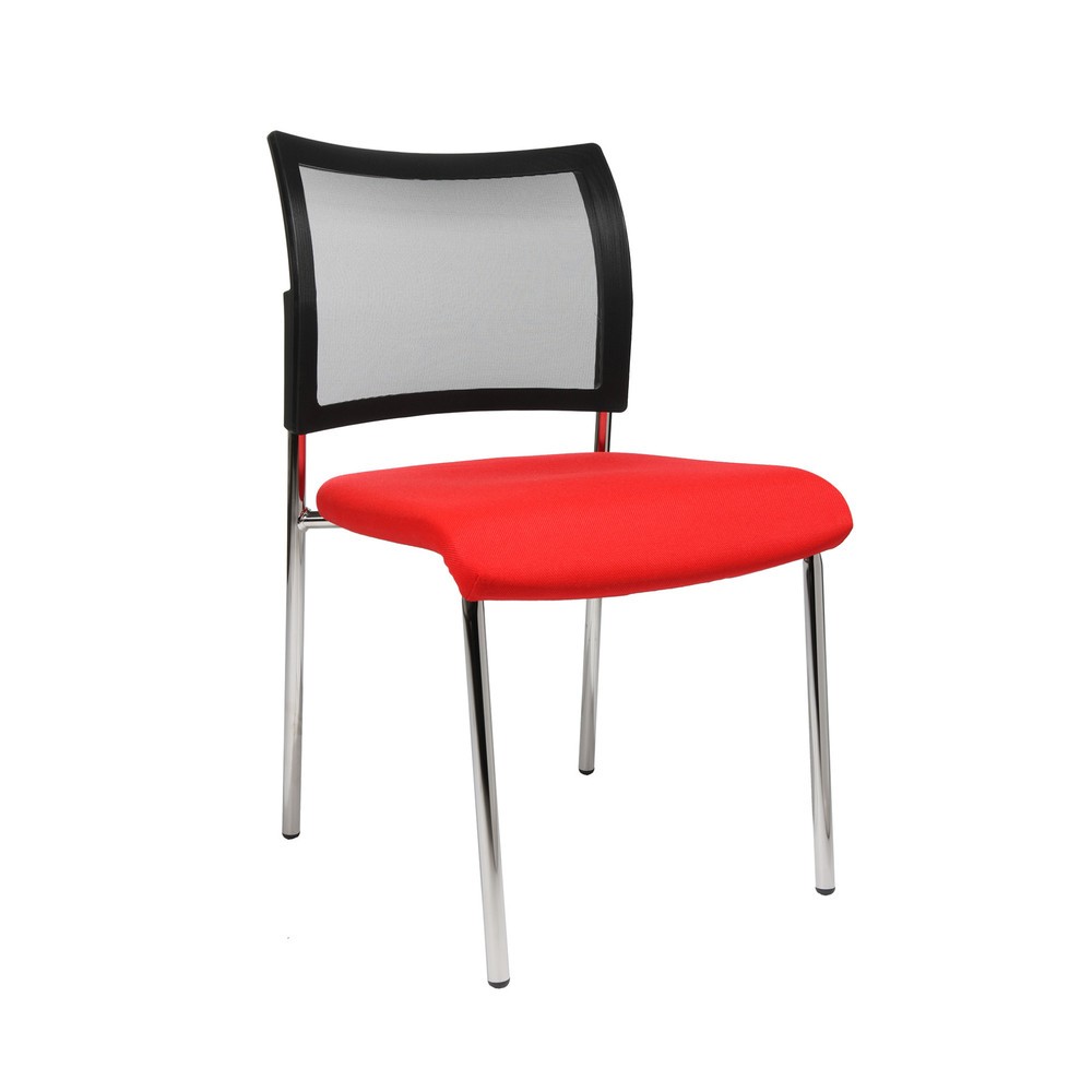 Productafbeelding nr. 1: Bezoekersstoel Topstar® Classic met netrugleuning + 4 poten frame, rood