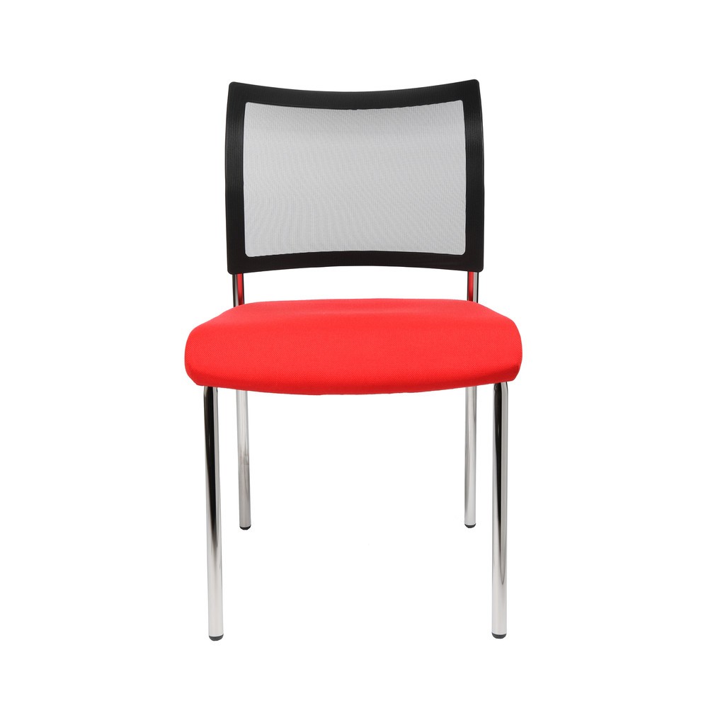 Productafbeelding nr. 2: Bezoekersstoel Topstar® Classic met netrugleuning + 4 poten frame, rood