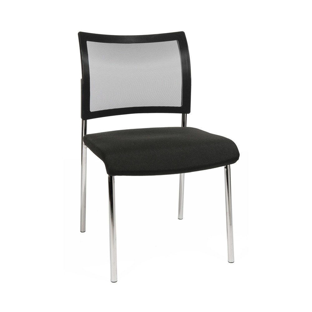 Product afbeelding: Bezoekersstoel Topstar® Classic met netrugleuning + 4 poten frame, zwart