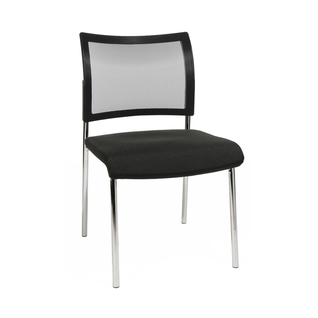 Bezoekersstoel Topstar® Classic met netrugleuning + 4 poten frame, zwart Product afbeelding: Bezoekersstoel Topstar® Classic met netrugleuning + 4 poten frame, zwart