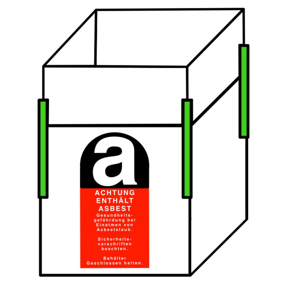 Product afbeelding: Big Bag transportzak asbest, met 4 hijslussen, capaciteit 800 kg