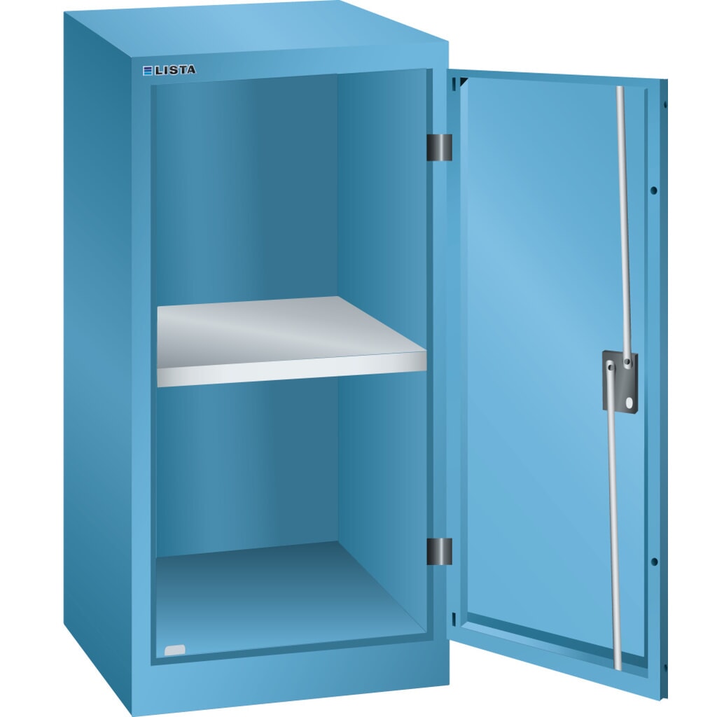 Product afbeelding: Bijzetkast LISTA, (bxdxh) 500x400x1000 mm, 1 verstelbaar legbord, lichtblauw, KEY Lock