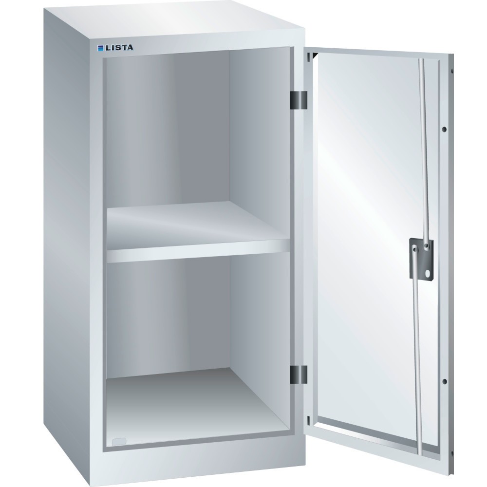 Product afbeelding: Bijzetkast LISTA, (bxdxh) 500x400x1000 mm, 1 verstelbaar legbord, lichtgrijs, KEY Lock
