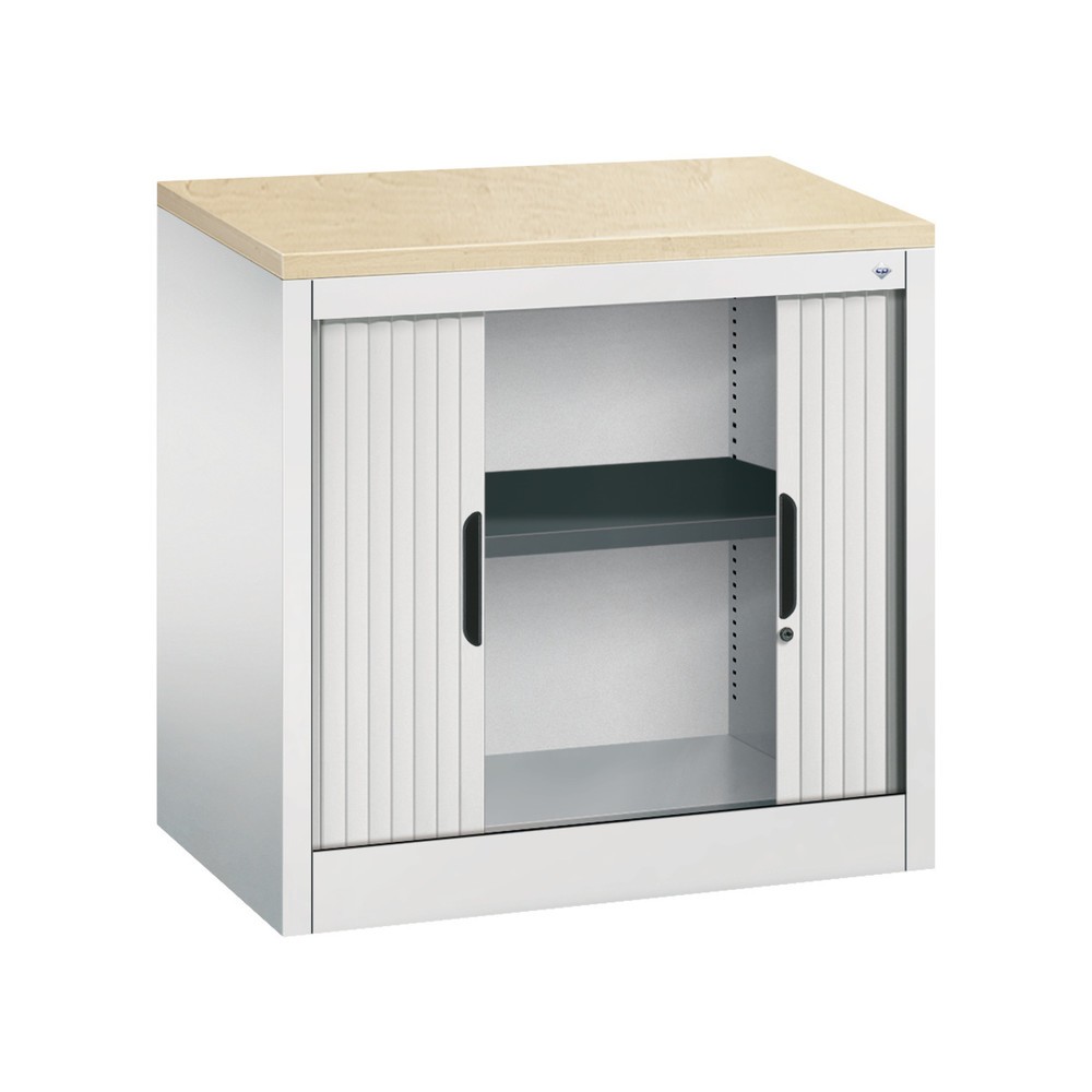 Productafbeelding nr. 4: Bijzetroldeurkast C+P, 1 1/2 OH, breedte 800 mm, lichtgrijs, Esdoorn
