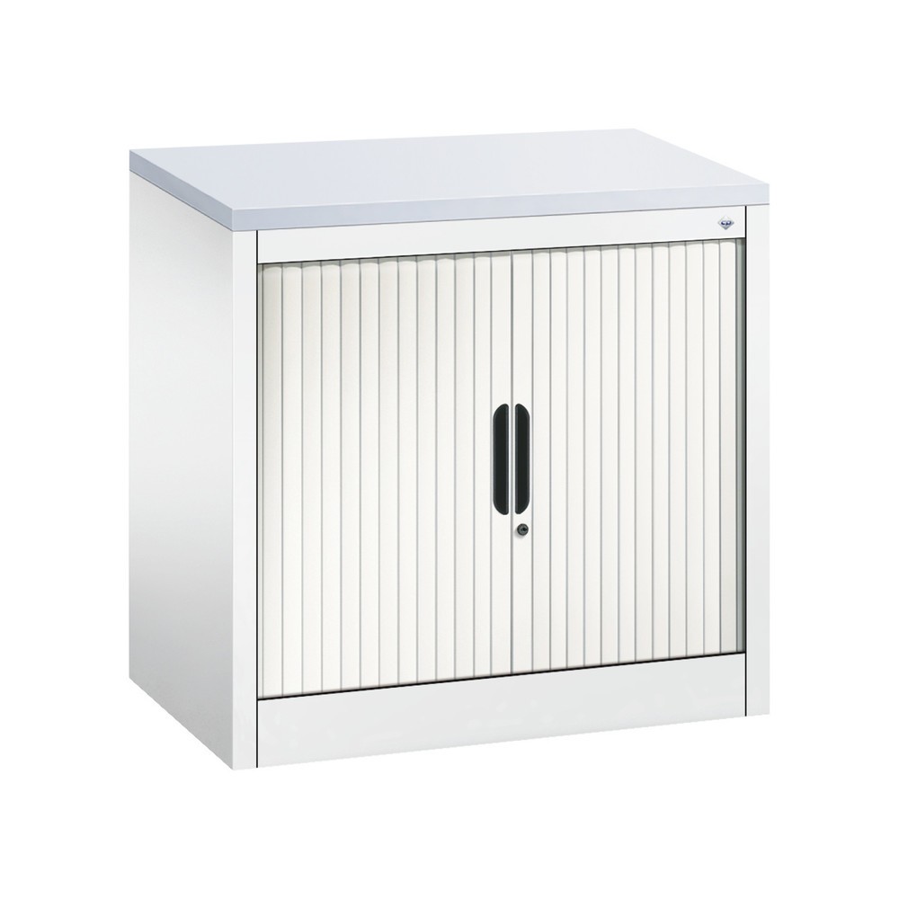 Product afbeelding: Bijzetroldeurkast C+P, 1 1/2 OH, breedte 800 mm, zuiver wit, Lichtgrijs