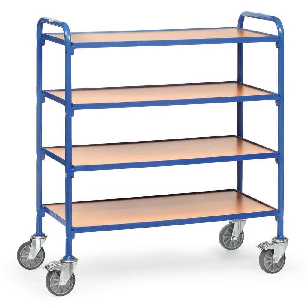 Bijzetwagen fetra® voor magazijnbakken, met bodemplaten