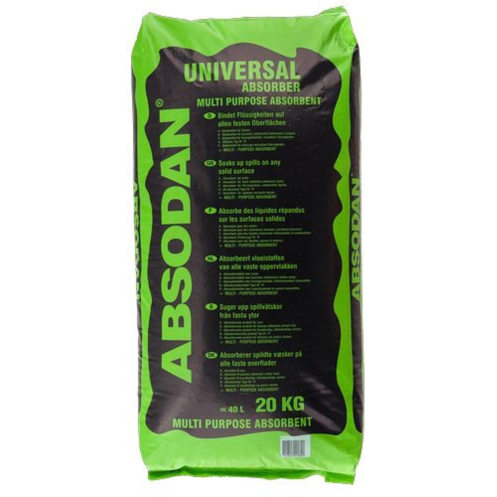 Bindgranulaat voor olie en chemicaliën Absodan Universal, grove korrel, absorptievermogen 16 liter Product afbeelding: Bindgranulaat voor olie en chemicaliën Absodan Universal, grove korrel, absorptievermogen 16 liter