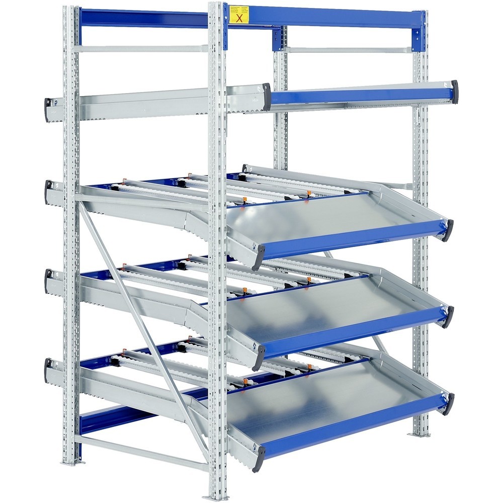 Product afbeelding: Bito stukgoed-doorrolstelling compleet pakket, h x b x d 2.000 x 1.470 x 1.300 mm, statisch, doorrolschappen geknikt