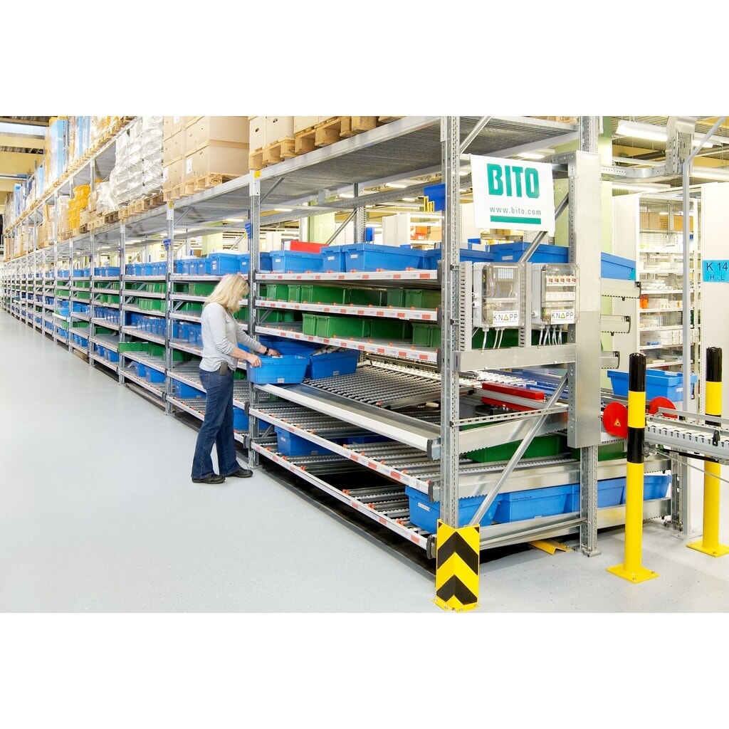 Productafbeelding nr. 2: Bito stukgoed-doorrolstelling compleet pakket, h x b x d 2.000 x 1.470 x 1.300 mm, statisch, doorrolschappen recht