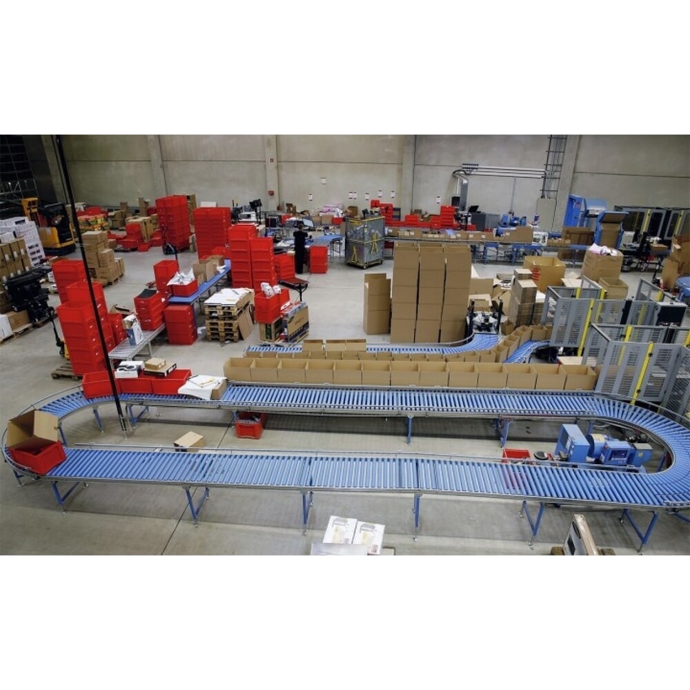 Productafbeelding nr. 3: BLUME lichte rollenbaan, 90˚ bocht, kunststof wielen, Ø 50 mm, Baanbreedte 400 mm, Asafstand 62,5 mm