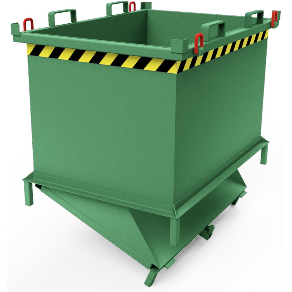 Productafbeelding nr. 2: Bodemklepcontainer met automatische activering, met poten, volume 0,5 m³, resedagroen