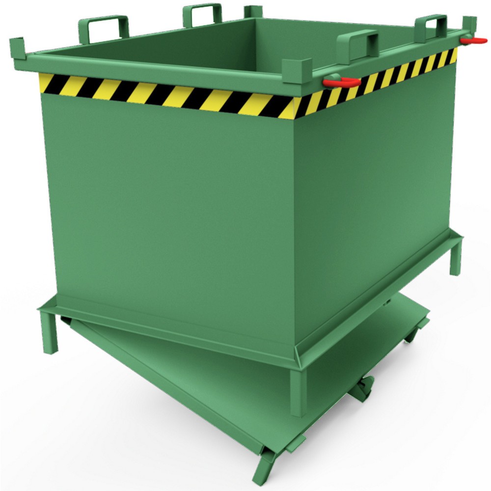 Productafbeelding nr. 3: Bodemklepcontainer met automatische activering, met poten, volume 0,75 m³, resedagroen