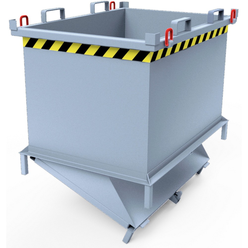 Productafbeelding nr. 2: Bodemklepcontainer met automatische activering, met poten, volume 1 m³, lichtgrijs