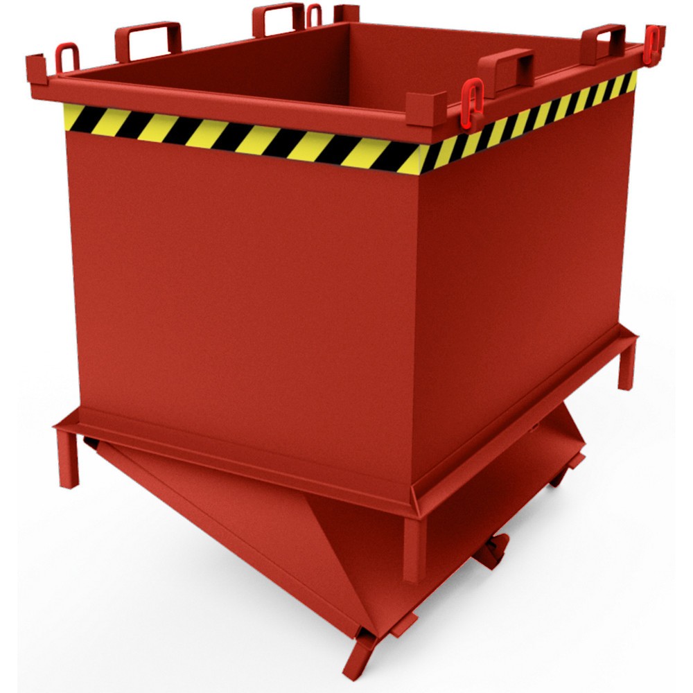 Productafbeelding nr. 2: Bodemklepcontainer met automatische activering, met poten, volume 1,5 m³, bloedoranje