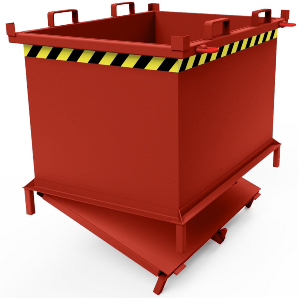 Productafbeelding nr. 3: Bodemklepcontainer met automatische activering, met poten, volume 1,5 m³, bloedoranje