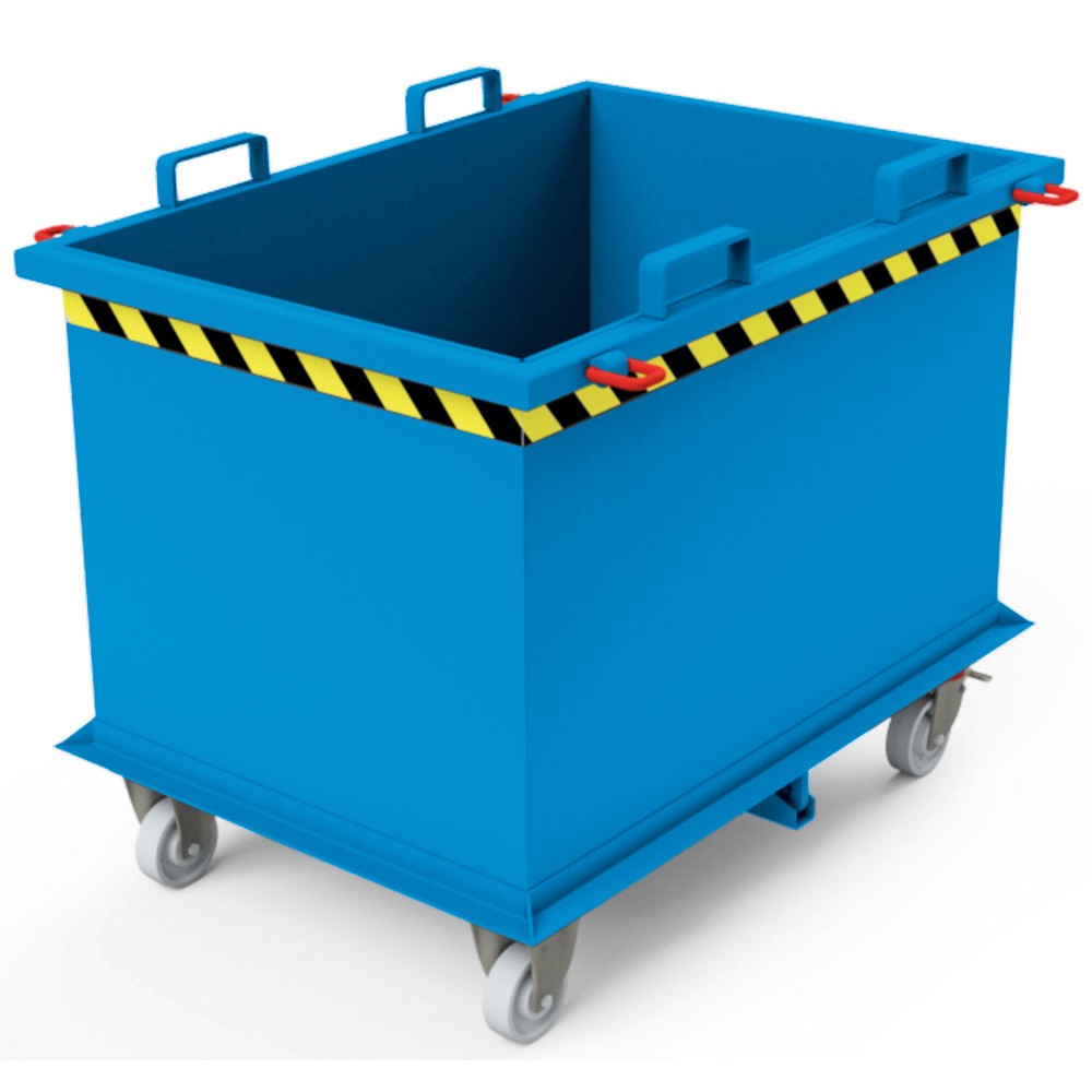 Product afbeelding: Bodemklepcontainer met automatische activering, met wielen, volume 0,75 m³, lichtblauw