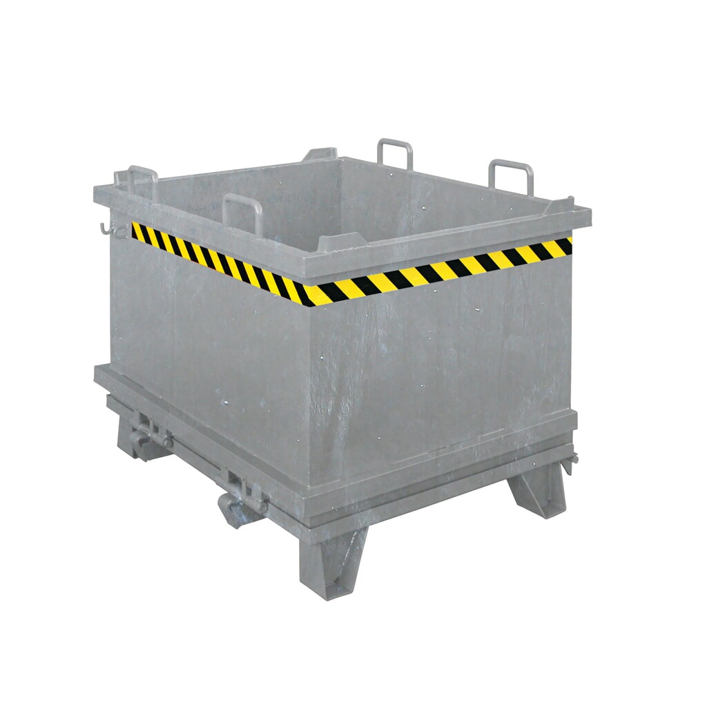 Opvouwbare bodembak met trekkabel, volume 2 m³, thermisch verzinkt Product afbeelding: Opvouwbare bodembak met trekkabel, volume 2 m³, thermisch verzinkt