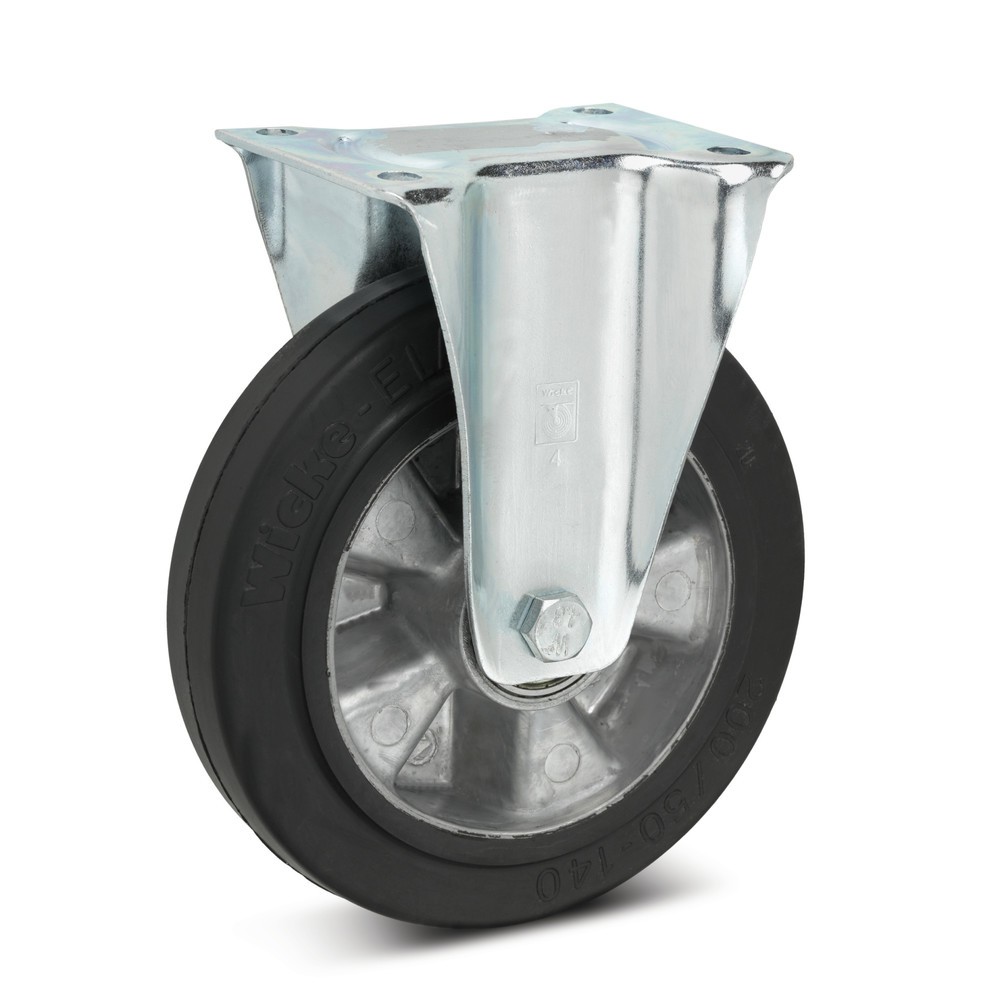 Product afbeelding: Bokwiel Wicke van elastisch massief rubber, velg van aluminium, Ø x breedte 100 x 40 mm, schroefgat-Ø 11 mm, cap. 180 kg