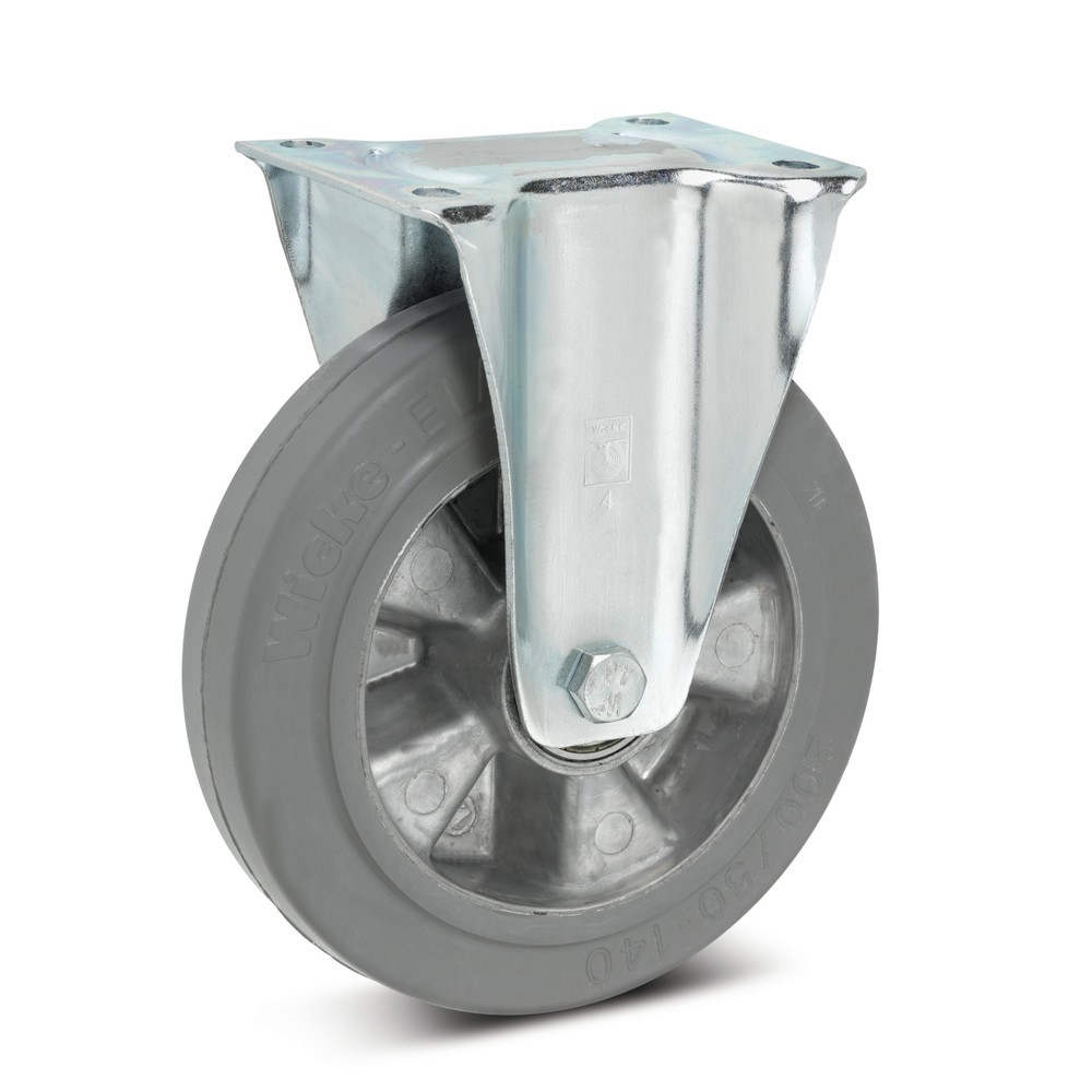 Product afbeelding: Bokwiel Wicke van elastisch massief rubber, velg van aluminium, laat geen strepen achter, Ø x breedte 125 x 40 mm, cap. 200 kg