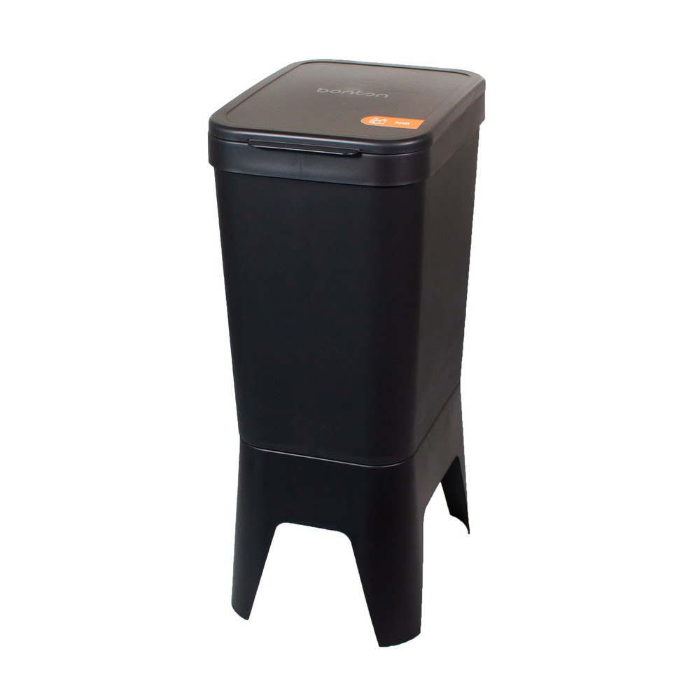 Product afbeelding: Afvalbak BON TON Circubin, van 100% gerecycled polypropyleen, 40 liter, met deksel, antraciet