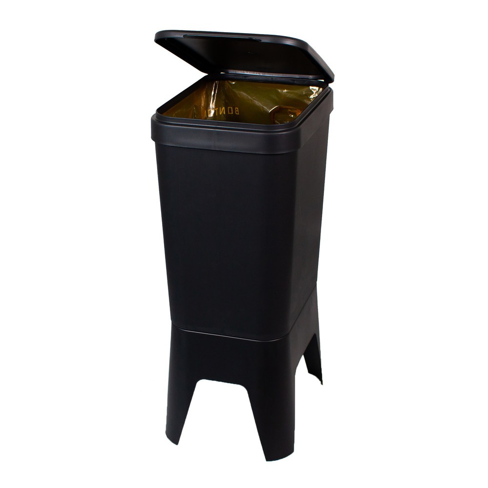 Productafbeelding nr. 2: Afvalbak BON TON Circubin, van 100% gerecycled polypropyleen, 40 liter, met deksel, antraciet