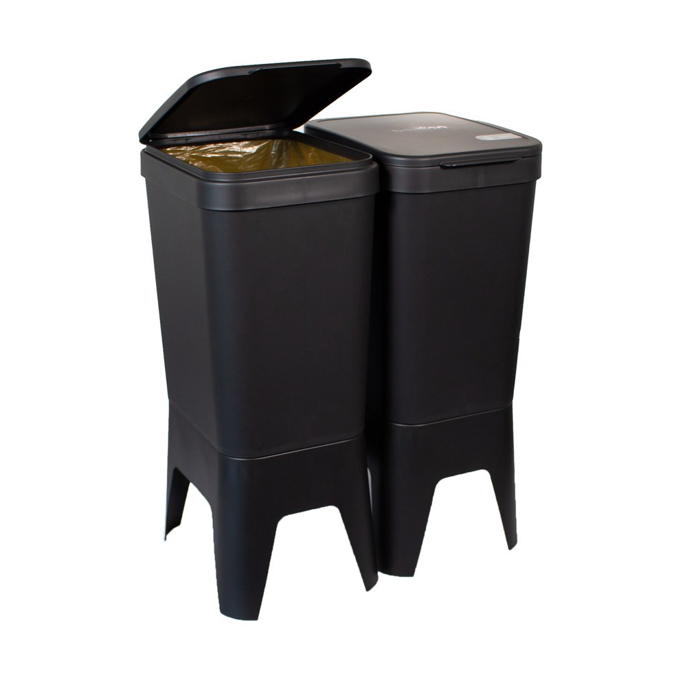 Productafbeelding nr. 7: Afvalbak BON TON Circubin, van 100% gerecycled polypropyleen, 40 liter, met deksel, antraciet