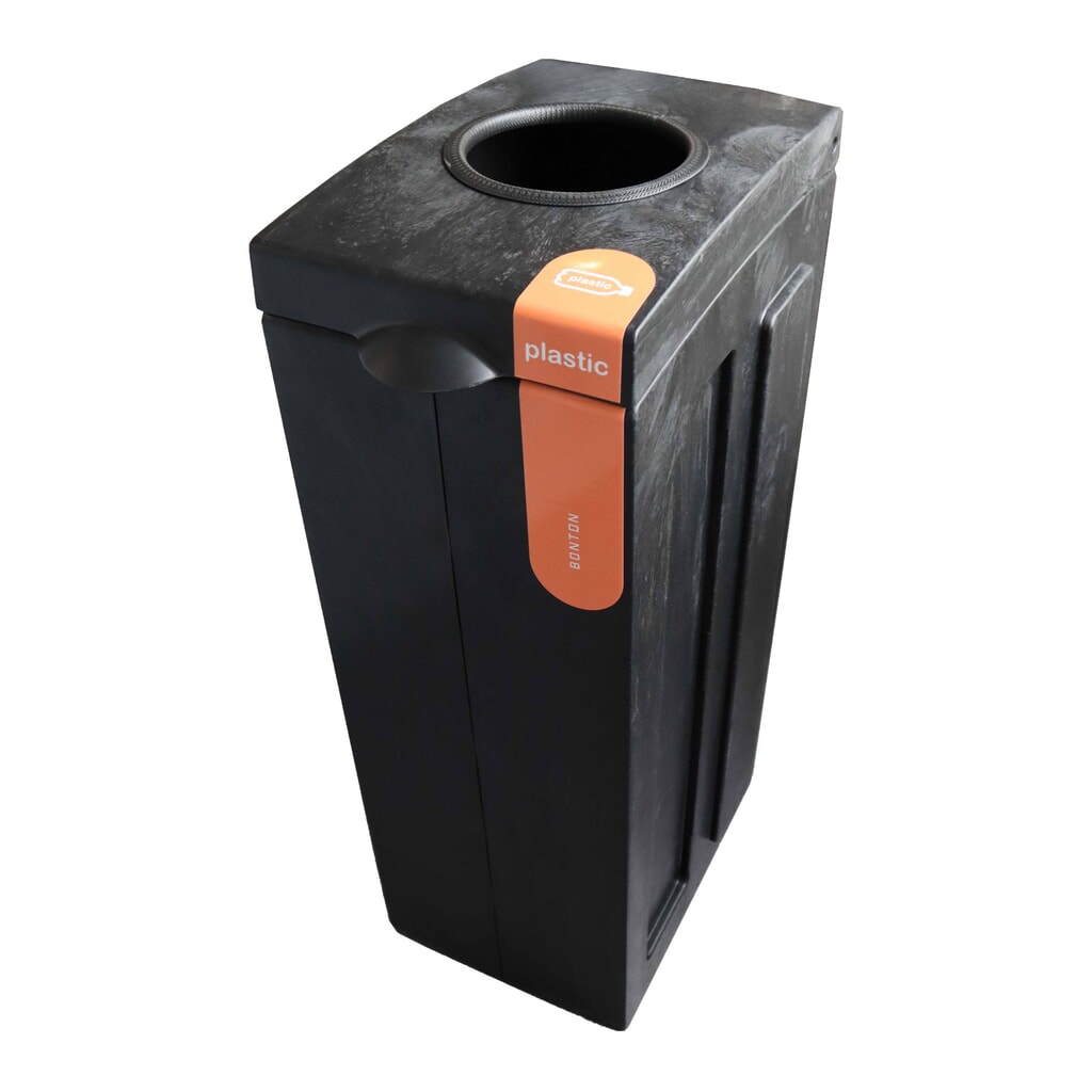 Afvalbak BON TON Original met inwerpopening, van 100% gerecycled polypropyleen, 70 liter, grijs Productafbeelding nr. 1: Afvalbak BON TON Original met inwerpopening, van 100% gerecycled polypropyleen, 70 liter, grijs